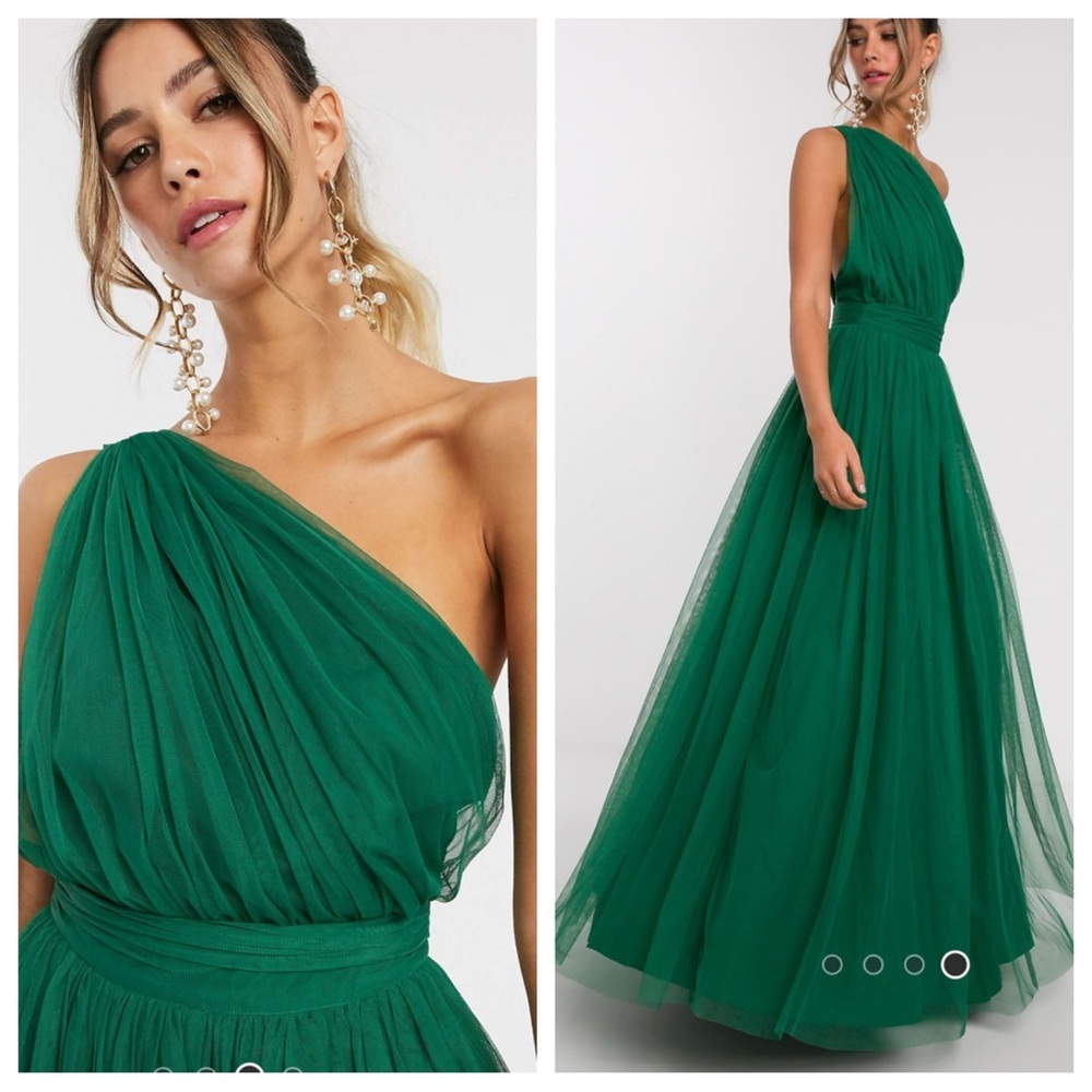 NWT! ASOS DESIGN one shoulder tulle maxi dress